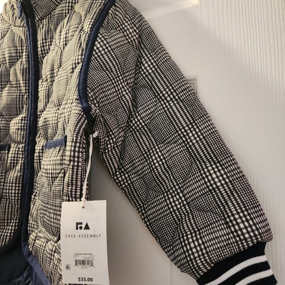 Girls Size 6X Free Assembly Leightweight Navy Blue and White Quilted Jacket - Picture 5 of 9